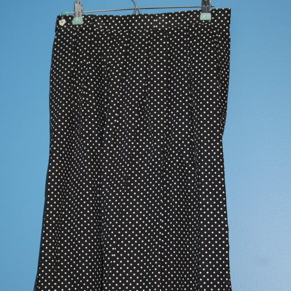 Orvis Made in USA Black and White Polka Dot Skirt Size 14 100% Cotton Modest - Picture 9 of 14